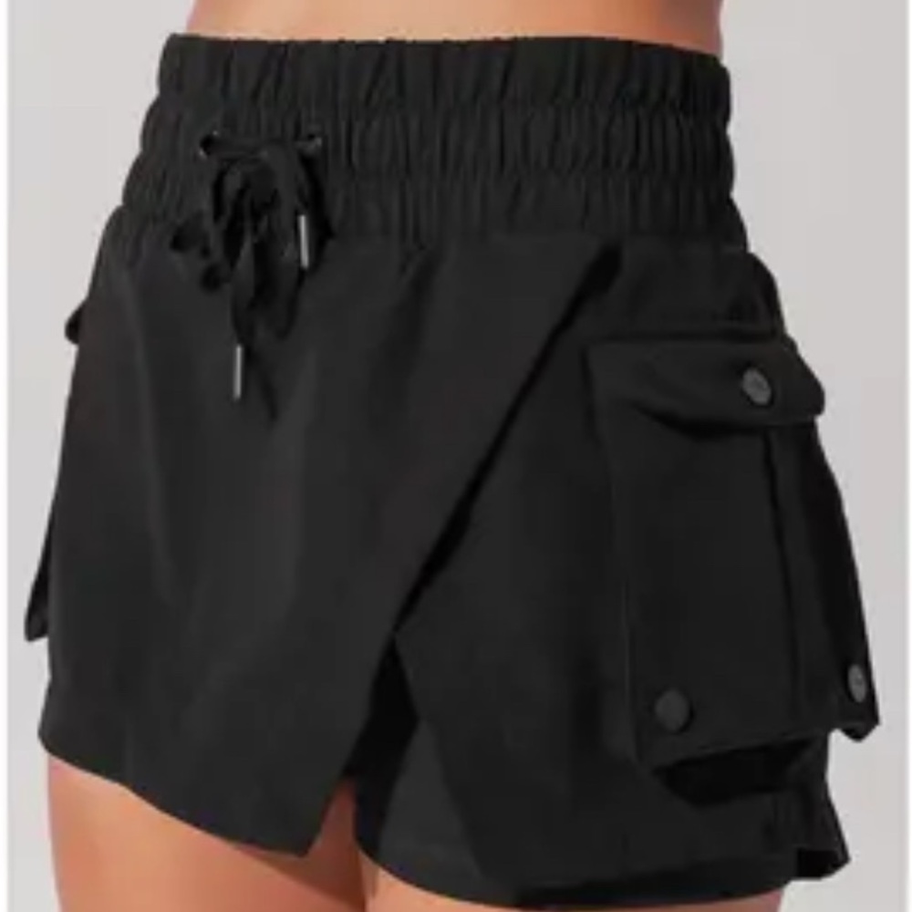 POPFLEX Black Athletic Cargo Skort